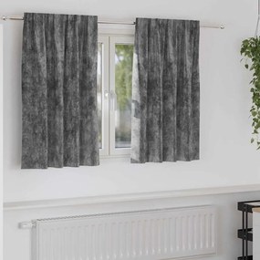 vidaXL Κουρτίνα με κουρτίνες 2 pcs Γκρι 140 x 140 cm Βελούδο