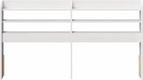 vidaXL Κεφαλάρι με Ράφια Λευκό 150 εκ. από Μασίφ Ξύλο Πεύκου