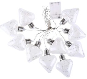 Χριστουγεννιάτικα Λαμπάκια LED Καρδιά Θερμό Λευκό