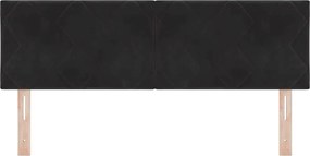 vidaXL LED κεφαλάρι Μαύρο 144 cm Τεχνητό Δέρμα