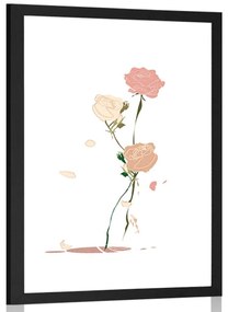 Αφίσα με παρπαστού Η ομορφιά των λουλουδιών - 20x30 black