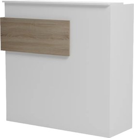Γραφείο reception Optima pakoworld με led λευκό-sonoma 110x40x110εκ