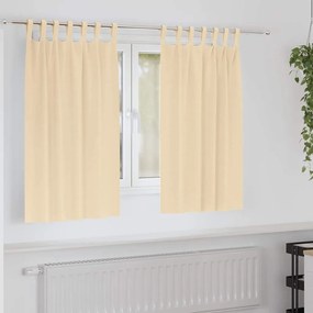 vidaXL Κουρτίνες με κουρτίνες 2 pcs Κρεμ 140x140cm Πολυεστέρας