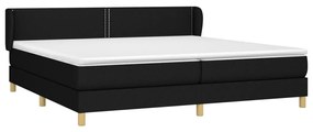Κρεβάτι Boxspring με Στρώμα Μαύρο 200x200 εκ. Υφασμάτινο - Μαύρο