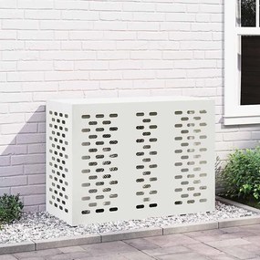 vidaXL Κάλυμμα κλιματιστικού Λευκό 110 x 50 x 80 cm Ατσάλι