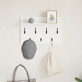 vidaXL Τοίχου Κρεμάστρα Λευκό 60 x 40 x 12 cm Επεξεργασμένο ξύλο