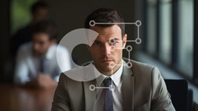 Intra Συλλεκτικό Ξύλινο Παζλ Plywood 4mm - Σοβαρός επιχειρηματίας στη συνάντηση Σε Ξύλινο Κουτί - Διαστάσεις Puzzle: 10x10 cm – 25 κομμάτια