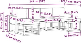 vidaXL Σειρά Καναπέ Εξωτερικού 6 pcs Φυσικό και Μπεζ Πολυεστέρας