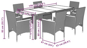 ΣΕΤ ΤΡΑΠΕΖΑΡΙΑΣ ΚΗΠΟΥ 7 ΤΕΜ. ΓΚΡΙ ΣΥΝΘ. ΡΑΤΑΝ/ΑΚΑΚΙΑΣ ΜΑΞΙΛΑΡΙΑ 3278637