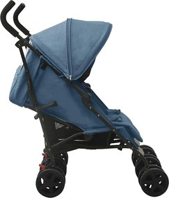 vidaXL Καρότσι Διδύμων Ναυτικό Μπλε Ατσάλινο