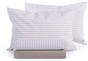 Σεντόνια Nau Coast (Σετ 4τμχ) Ecru Nef-Nef Homeware Διπλό 200x270cm 100% Βαμβακερό Περκάλι