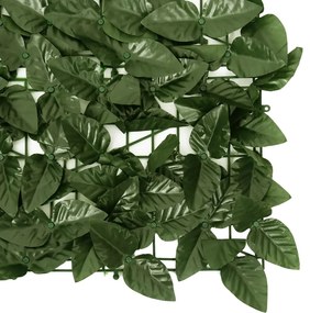 vidaXL Διαχωριστικό Βεράντας με Φύλλα Σκούρο Πράσινο 300 x 100εκ. HDPE
