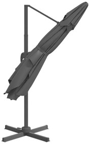 Κρεμαστή Ομπρέλα με LED Ανθρακί 400 x 300 εκ. - Ανθρακί