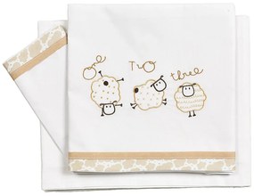 Σεντόνια Κούνιας (Σετ) Κόσμος Του Μωρού Sheep Εκρού