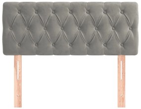 vidaXL Κεφαλάρι Κρεβατιού Ανοιχτό Γκρι 90x7x78/88 εκ. Βελούδινο
