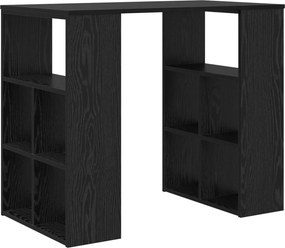 vidaXL Γραφείο με ράφι Μαύρη Οξυά 90 x 50 x 75 εκ. Επεξεργασμένο ξύλο