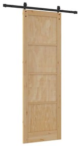 vidaXL Συρόμενη Πόρτα Φυσικό και μαύρο 78 x 232 cm
