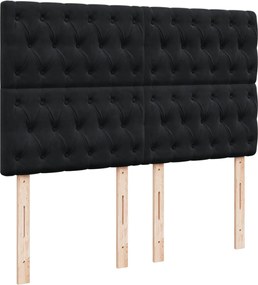 vidaXL Κρεβάτι Boxspring με Στρώμα Μαύρο 140x200 εκ. Βελούδινο