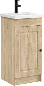 vidaXL Καθρέφτης μπάνιου με νιπτήρα Sonoma Δρυς 42 x 40 x 84,5 cm