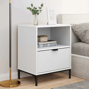 vidaXL Κομοδίνο 2 τεμ. Λευκό 49 x 36 x 61 εκ Επεξεργασμένο ξύλο