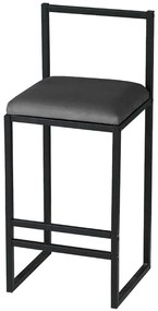 Σκαμπό Μπαρ Nordic 118BRN1169 35x35x80cm Anthracite-Black Μέταλλο