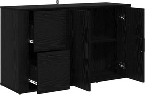 vidaXL Πλαϊνό γραφείο με συρτάρι Μαύρη Οξυά 100 x 33 x 59.5 εκ.
