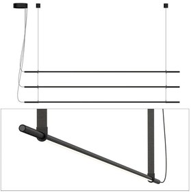 Φωτιστικό Οροφής - Ράγα T.O 3 Stack 3X10872/10875/2X10878 137x26cm Dim Led 750lm 10W 2700K Black-Graphite Pablo Designs
