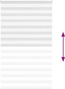 vidaXL Ζέβρα τυφλή Λευκό Πλάτος υφάσματος 130,9 εκ. Πολυεστέρας