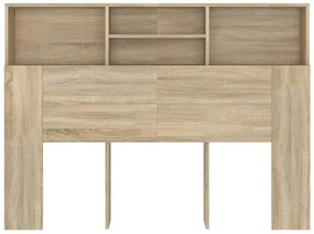 vidaXL Κεφαλάρι Με Αποθηκευτικό Χώρο Sonoma Δρυς 140 x 19 x 103,5 εκ.
