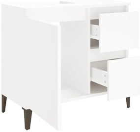 vidaXL Ντουλάπι Μπάνιου Λευκό 65 x 33 x 60 εκ. από Επεξεργασμένο Ξύλο