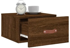 vidaXL Κομοδίνο Επιτοίχιο Καφέ Δρυς 35 x 35 x 20 εκ.