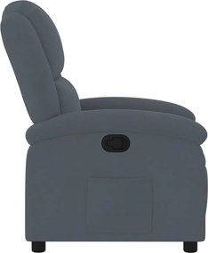 vidaXL Πολυθρόνα Ανακλινόμενη Σκούρο Γκρι Βελούδο