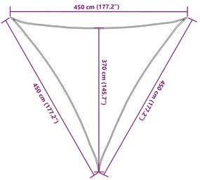 Πανί Σκίασης Κρεμ 4,5 x 4,5 x 4,5 μ. από HDPE 160 γρ./μ² - Κρεμ