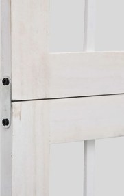 vidaXL Διαχωριστικό Χώρου με 6 Πάνελ Λευκό από Μασίφ Ξύλο Παυλώνιας