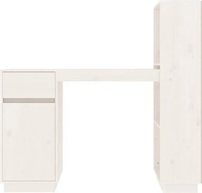 vidaXL Γραφείο Λευκό 110 x 53 x 117 εκ. από Μασίφ Ξύλο Πεύκου