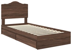 vidaXL Κρεβάτι Αποθήκης Καφέ δρυς 70 x 190 cm Επεξεργασμένο ξύλο