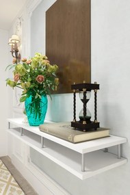 Κονσόλα από λευκό και χρυσό μέταλλο 120x12x12 cm - Ανθρακί 100 x 100
