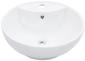vidaXL Νιπτήρας με Οπή Υπερχείλισης Λευκός 46,5 x 18 εκ. Κεραμικός
