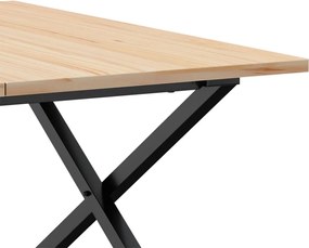 vidaXL Τραπεζάκι Σαλονιού Πλαίσιο Χ 90x90x45εκ Μασίφ Πεύκο/Ατσάλι