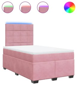 Κρεβάτι Boxspring με Στρώμα Ροζ 120x200 εκ. Βελούδινο 3293187