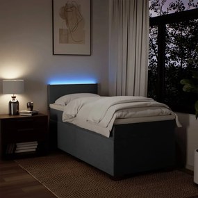 vidaXL Κρεβάτι Boxspring με Στρώμα Σκούρο Γκρι 100x200 εκ. Υφασμάτινο