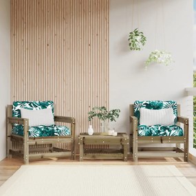 Καρέκλες Κήπου με Μαξιλάρια 2 τεμ. από Εμποτισμένο Ξύλο Πεύκου