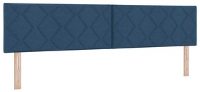 vidaXL Κρεβάτι με Ελατήρια με στρώμα Μπλε 200 x 200 cm ύφασμα