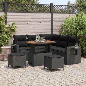 vidaXL Σετ Καναπέ Κήπου 8 pcs Μαύρο συνθετικό ρατάν