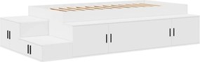vidaXL Κρεβάτι με αποθηκευτικό χώρο Λευκό 75 cm Επεξεργασμένο Ξύλο