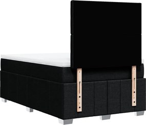 vidaXL Κρεβάτι Boxspring με Στρώμα Μαύρο 120x200 εκ. Υφασμάτινο