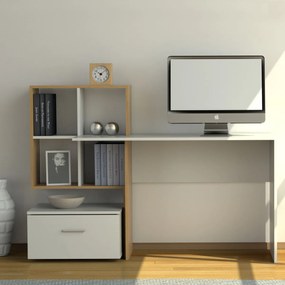 Γραφείο 149x50x105εκ Λευκό με Φυσικό TO-DESKHO1S