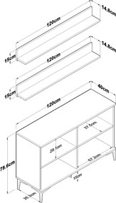 Ντουλάπι Λευκό / Καρυδί FAMITU 120x40x78.6