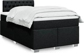 vidaXL Κρεβάτι Boxspring με Στρώμα Μαύρο 120x200 εκ. Υφασμάτινο