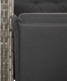 vidaXL Σετ Τραπεζαρίας Κήπου 9 τεμ. Γκρι Συνθ. Ρατάν με Μαξιλάρια